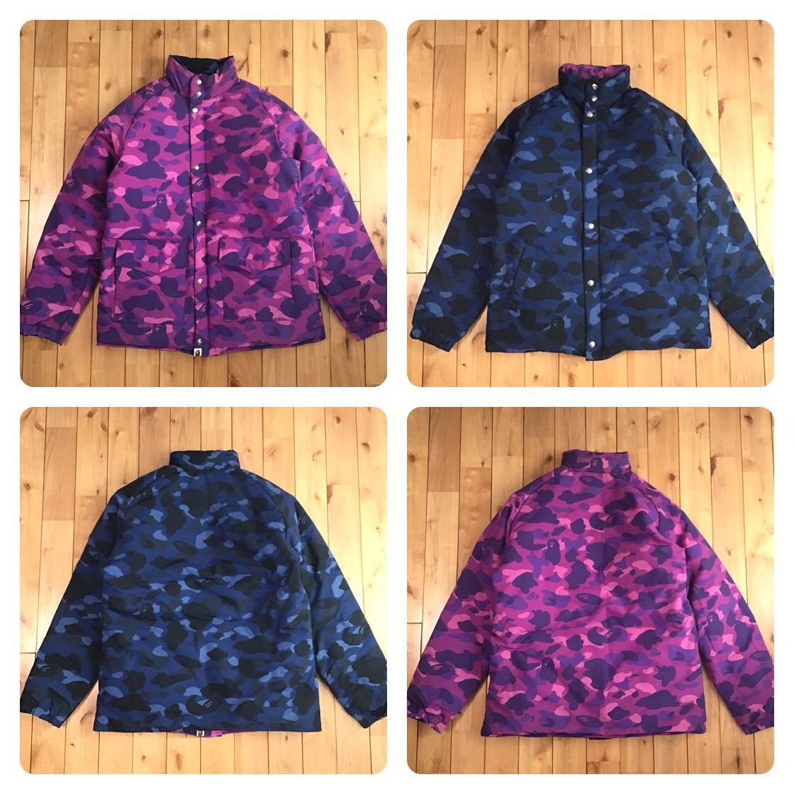 ☆L☆OG Vintage NIGO BAPE Reversible down jacket purple blue navy