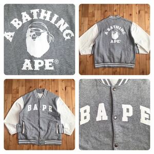 ★パイレーツストア限定★ 2XL カレッジロゴ スウェット スタジャン a bathing ape BAPE sweat varsity jacket エイプ ベイプXXL w8q