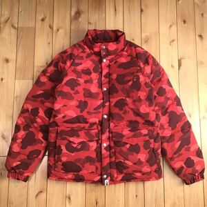 ダウンジャケット Red camo Mサイズ a bathing ape BAPE down jacket エイプ ベイプ アベイシングエイプ レッドカモ 迷彩 30q8