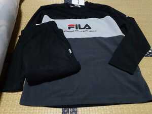 【新品】FILA フリース 上下 ルームウェア LL 黒×グレー