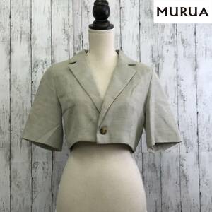 MURUAm Roo a cropped pants half sleeve jacket F size feather woven . only .... feeling. exist styling S8-475 USED