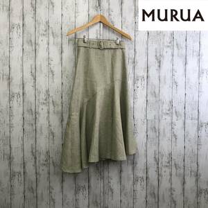 MURUA　ムルーア　ウェーブアシメマーメイドスカート　Fサイズ　グレー　たっぷりとフレアが入った女性らしい　S8-438　USED