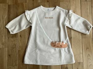  новый товар девочка baby хлеб небольшая сумочка обратная сторона ворсистый One-piece 90 см футболка 