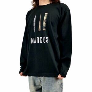 新品 ナルコス NARCOS Netflix 海外ドラマ 麻薬 薬莢 ドル札 ロンT 長袖 Tシャツ XS S M L XL ビッグ オーバー サイズ XXL~4XL パーカー 可