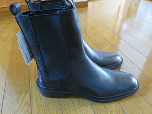 [ new goods ]ZARA cow leather boots 41 black 