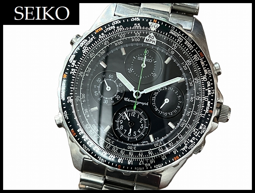好評好評腕時計 SEIKO 7T34-6A20 スカイプロフェッショナル 腕時計