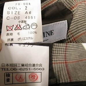 i2785：Mitsumine(ミツミネ) 千鳥格子チェック柄テーラードジャケット A6 ウールジャケット/スーツ 茶ブラウン/メンズ紳士の画像4