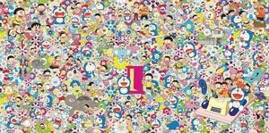  Murakami .× wistaria .*F* un- two male collaboration Doraemon poster [........ taking place washtub ..] Takashi Murakami / Edition 1000 / Signed.