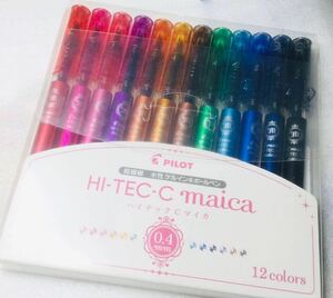 希少　Pilot HI-TEC-C maica Ballpenw 12Colors 0.4mmパイロット ハイテックC マイカ ボールペン 12色セット LHM180C4-12C