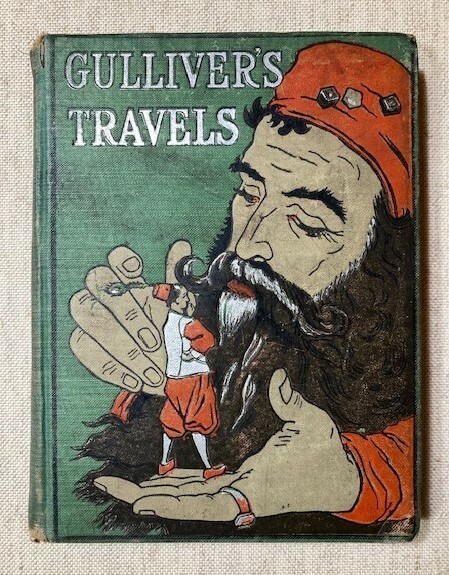 【特価】　＊100年前の絵本箱＊ 　≪ 　GULLIVERS TRAVELS　 ≫ 　アンティーク絵本　　オリジナル木口木版挿絵19点 　 1899年