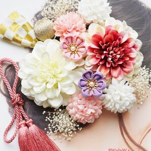 ハンドメイド 成人式 振袖 卒業式 袴 結婚式 前撮り 髪飾り 謝恩会つまみ細工