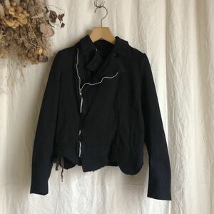 robe de chambre COMME des GARCONS ポリ縮絨 ライダースジャケット Mサイズ 黒 ローブドシャンブルコムデギャルソン