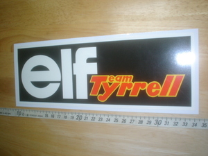 売り切り・・♪新品在庫品（f部分キズ凹み有）elf Team yrrell・エルフ（24㎝）ステッカー旧車レトロカー当時物