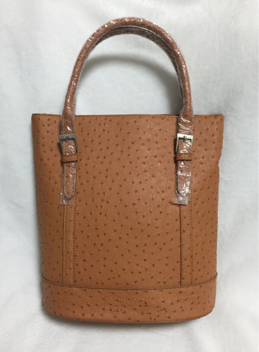 ファッションの 【未使用品】オーストリッチ 本革 バッグ フルポイント