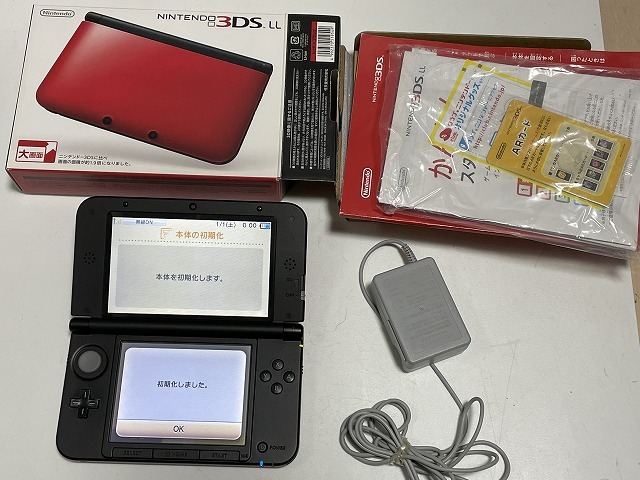 ニンテンドー3DS LL レッドXブラック 任天堂 ゲーム機本体 ACアダプタ