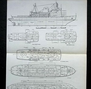 船舶　図面　　砕氷船　ERMAK号　一般配置図　機関室配置図