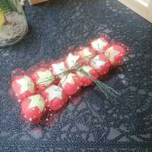 【赤色】レースバラ2cm12本セット 造花 インテリア フラワーアレンジメント 材料 薔薇　良品専科フラワー_画像2