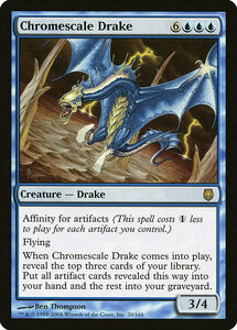 MTG ■青/英語版■ 《金属鱗のドレイク/Chromescale Drake》ダークスティール DST