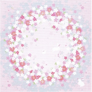  cotton small ....[ Sakura. wheel ] approximately 50cm(.. present, place mat .) y041-054422