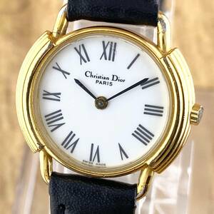 【1円〜】Christian Dior クリスチャン ディオール 腕時計 レディース 58.121.2 ホワイト文字盤 ゴールド ローマン 正規品