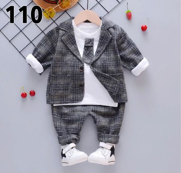 SALEジャケットセットアップとネクタイ付きトレーナー 新品100,110