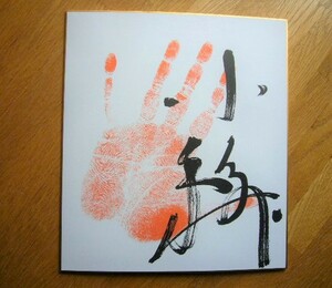  large sumo hand-print autograph square fancy cardboard small .