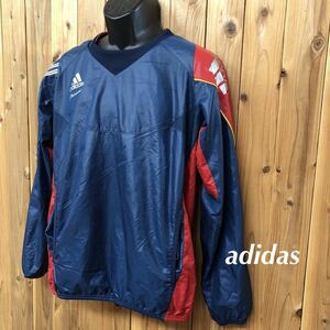 adidas◇CLIMA PROOF／アディダス メンズM プルオーバージャケット ウィンドブレーカー ピステ ロゴプリント スポーツウェア トレーニング