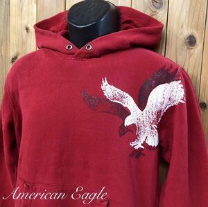 American Eagle◇アメリカンイーグル /メンズXS 長袖 スウェット パーカー トップス 裏起毛 トレーナー 鷲 リブ袖 アメカジ USA古着