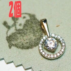 ペンダント 宝石 リング シルバー925 ストーン 【2個】 ネックレス 丸