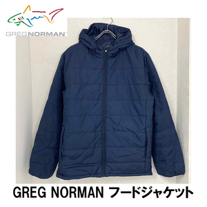 新品 L ★ GREG NORMAN グレッグノーマン 中綿 フード ジャケット ネイビー はっ水 裏アルミ 防寒 メンズ ファイバーダウン ゴルフ