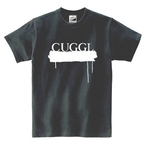 【パロディ黒白M】5ozCUGGL(キューグル)メンズペイントカラーTシャツ送料無料・新品