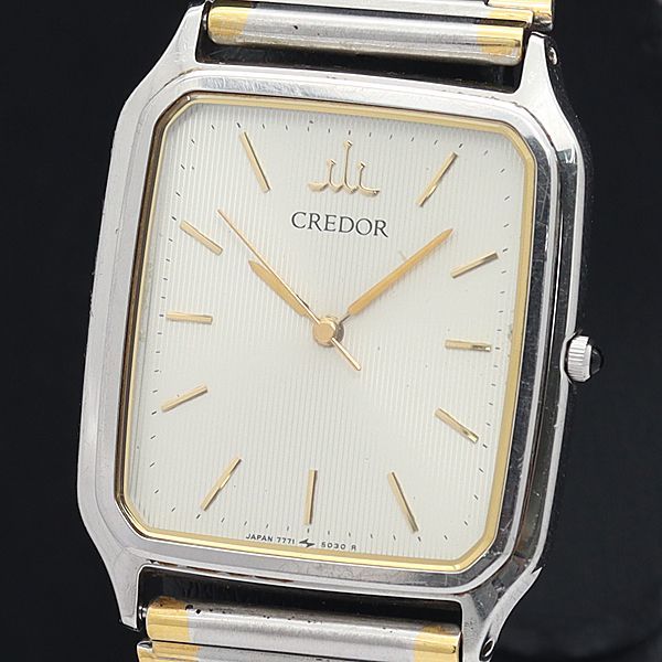 【超美品】クレドール　コンビ　7771-6050　ベゼル18Ｋ 　クオーツ 腕時計(アナログ) 輸入品販売