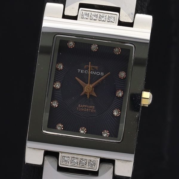 未使用 TECHNOS テクノス スクエア型レディース腕時計 ジュエリー ...