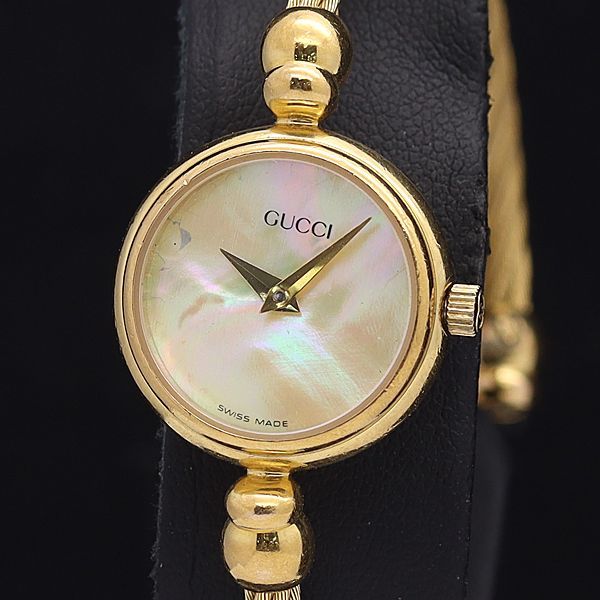 電池交換済み】GUCCI グッチ 2700.2L 腕時計 シェル ゴールド douala.cm