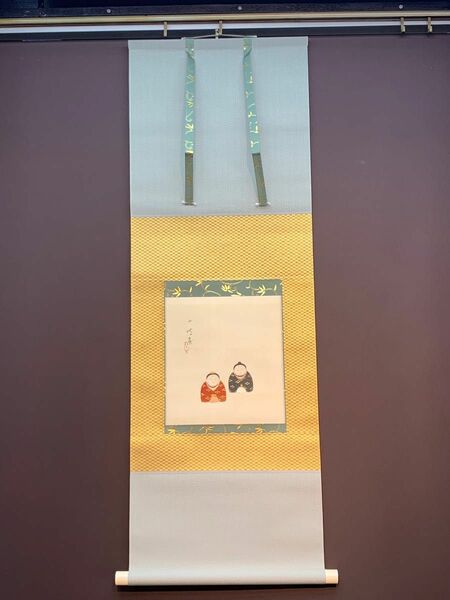 真作　伊藤小坡『雛人形』高級正絹表装替済み　展覧会出品作