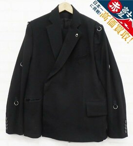 3J1077/未使用品 TheSoloist winding notched lapel blazer sj.0009bAW20 ソロイスト ブレザー ジャケット