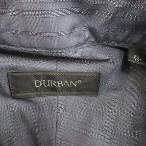 6T9441【クリックポスト対応】未使用品 D'URBAN グレーシャドーチェックシャツ ダーバンの画像4