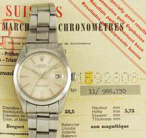 【証明書 付き】ROLEX 1500 OYSTER PERPETUAL DATE 1967年 希少 ロレックス【クロノメーター証明書】自動巻き Cal.1570 メンズ 腕時計