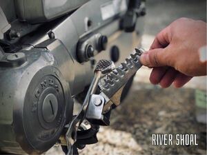 ホンダ カブ 可倒式ステップ［RIVER SHOAL］ワンオフ加工 オフロード、林道仕様 カスタムにも ビジバイ ミニバイパニックCUB C50 C70 C90