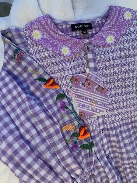 Bonjour diary tunique blouse embroidered NEW! 8Y ( 116-122 )