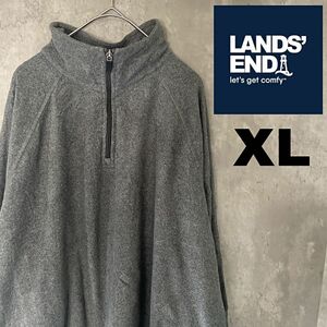 ランズエンド フリース ハーフジップ グレー XLsize 防冷