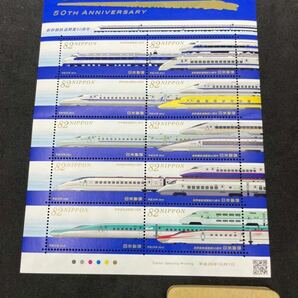 額面〜◆◇条件付送料無料◆◇ 未使用 NH 新幹線鉄道開業50周年 記念切手 2014年 額面820円 82円×10枚 1シート 記念切手の画像1