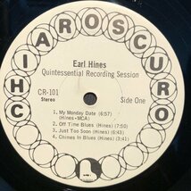 Earl Hines / Quintessential Recording Session LP Chiaroscuro Records_画像3