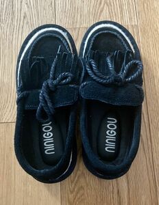 【美品】値下げ！子ども 靴 フォーマル オシャレ 冬 スエード 韓国 16cm 男女兼用