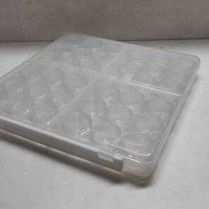 「パーツケース・円柱形・スクリューキャップ仕様・35個組・クリア・外ケース付」プラスチック素材【送料無料】「おかあさんのお針箱」0368