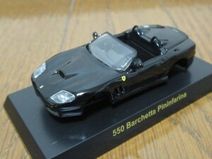 【未組立】1/64ミニカー Ferrari 550Barchetta フェラーリ550バルケッタ　黒　解説カード付　京商フェラーリコレクションⅤ【管理：3020】