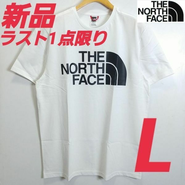 THE NORTH FACE　ザ・ノースフェイス　半袖Tシャツ　L　ホワイト　メンズ　NF0A4M7X　ブランドロゴ　ユニセックス　プリント　並行輸入