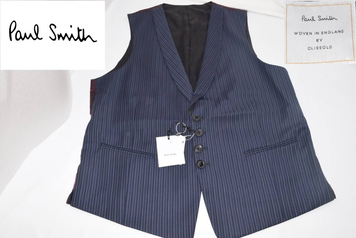 数量限定 新品 Paul Smith ビジネス ベスト ブラック ストライプ L 数量限定 新品 Paul Smith ビジネス ベスト ブラック ストライプ L