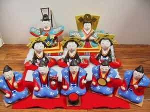 【福】　三春張子 お雛様人形 １０体揃い　お内裏 おひな オヒナ 福島 郷土玩具