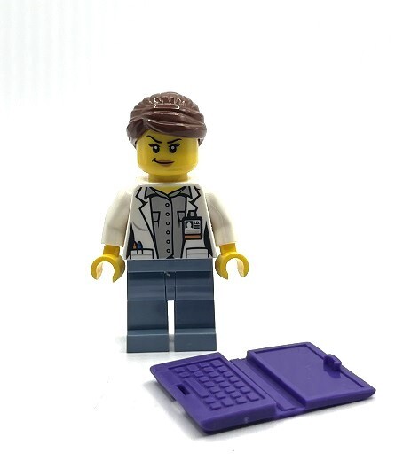 即決 新品 未使用 レゴ LEGO ミニフィギュア ミニフィグ シティ 科学者 研究者 パソコン 女性